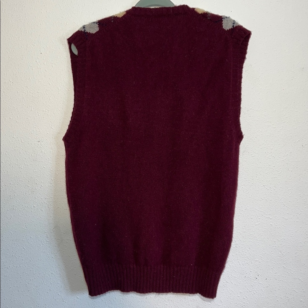 Lord & Taylors Argyle Vintage Virgen Wool Sweater Vest Diamond Pattern Size XL - Picture 5 of 9
